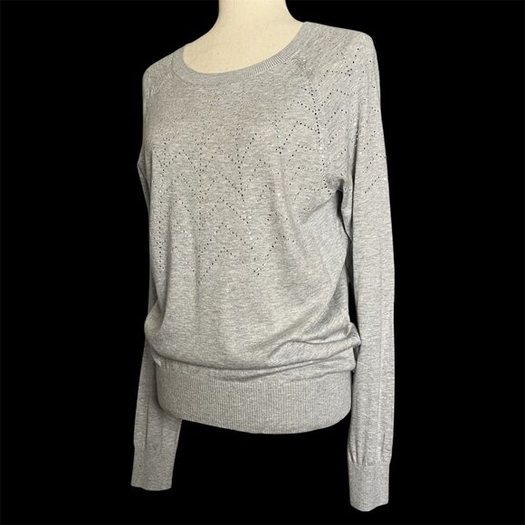 Ted Baker Cotton Cashmere Sweater Size 4 Rhinestones Preppy Holiday Classic Crew - Picture 5 of 11